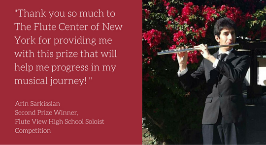 Arin Sarkissian, 2nd Prize Winner of the Flute View High School Soloist Competition