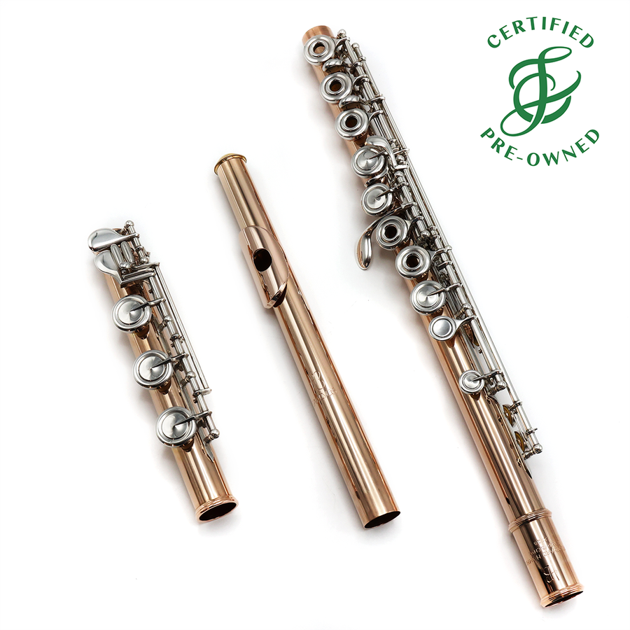 Bernard Hammig Flute #2526 - 9K gold, offset G, split E mechanism, B footjoint, 14K gold headjoint