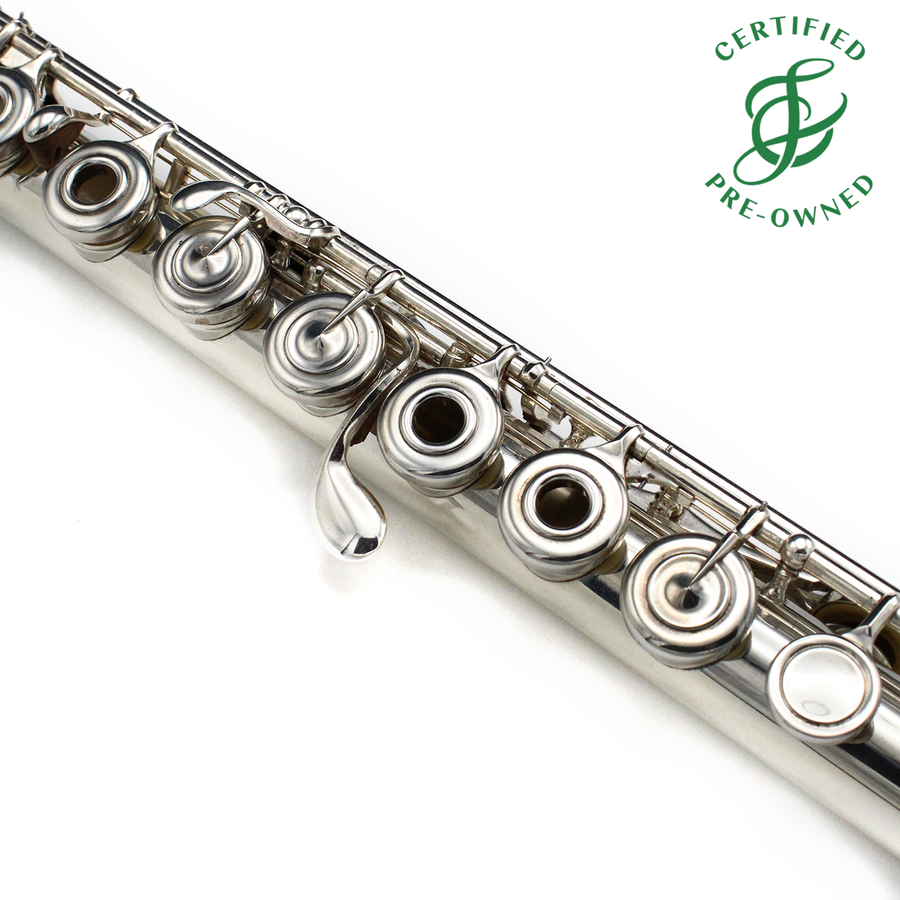 Haynes Custom #49084 - Silver flute, inline G, B footjoint, 14K riser
