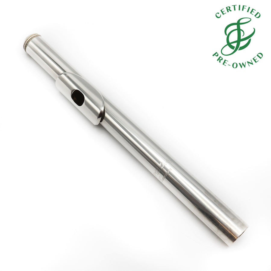 A.W.D. Oxley Headjoint #UOXLK231 - Solid silver tubing, 14K gold riser, heavy wall