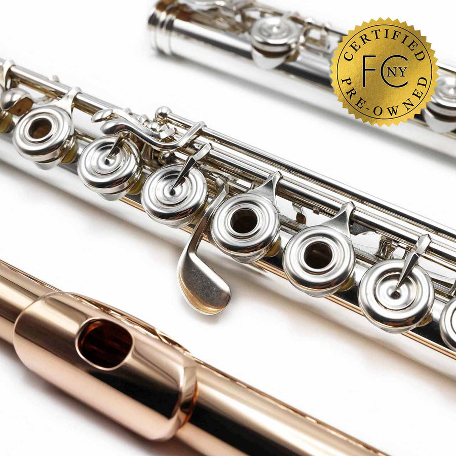 Burkart Elite #843 - Pure silver flute, inline G, C# trill key, B footjoint, 14K gold headjoint
