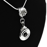 Open Hole Key Fleur Necklace with Small Clear Swarovski Crystal by Flute Finery