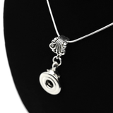 Open Hole Key Fleur Necklace with Small Clear Swarovski Crystal by Flute Finery