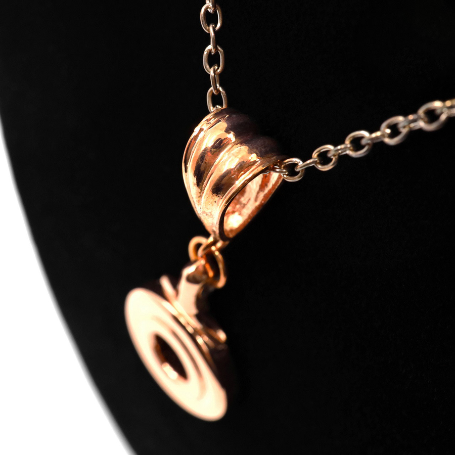 Gold Plated Open Hole key Necklace with Decorative Bail
