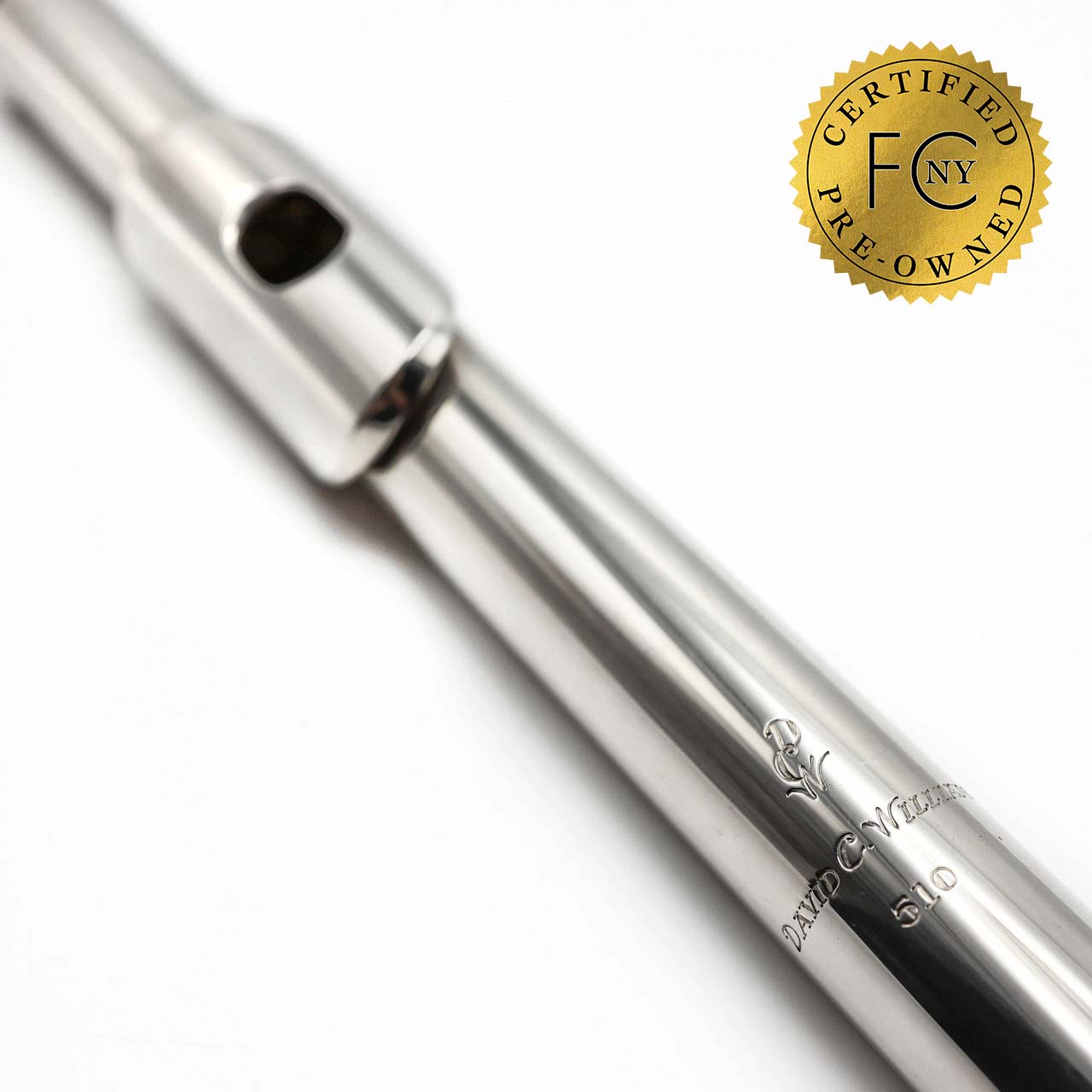 Williams Headjoint 510 Sterling Silver, 14K gold riser Flute Center