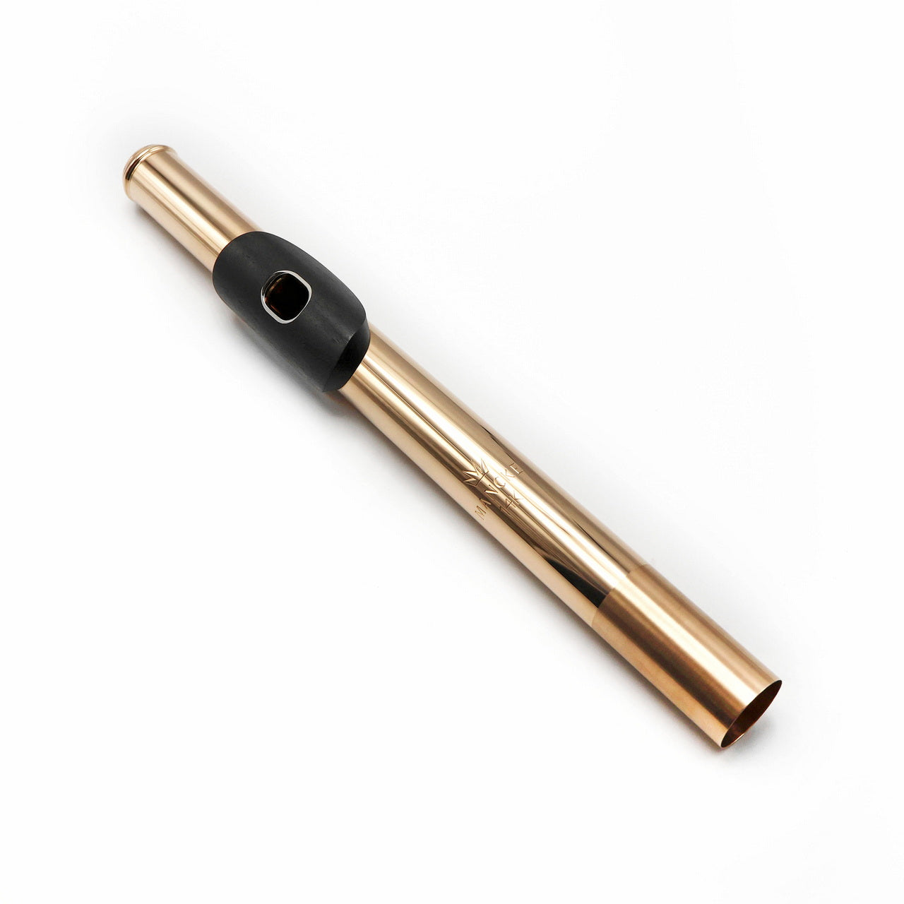 Mancke 14K Rose Gold Headjoint with Wood Lip Plate and Platinum Riser