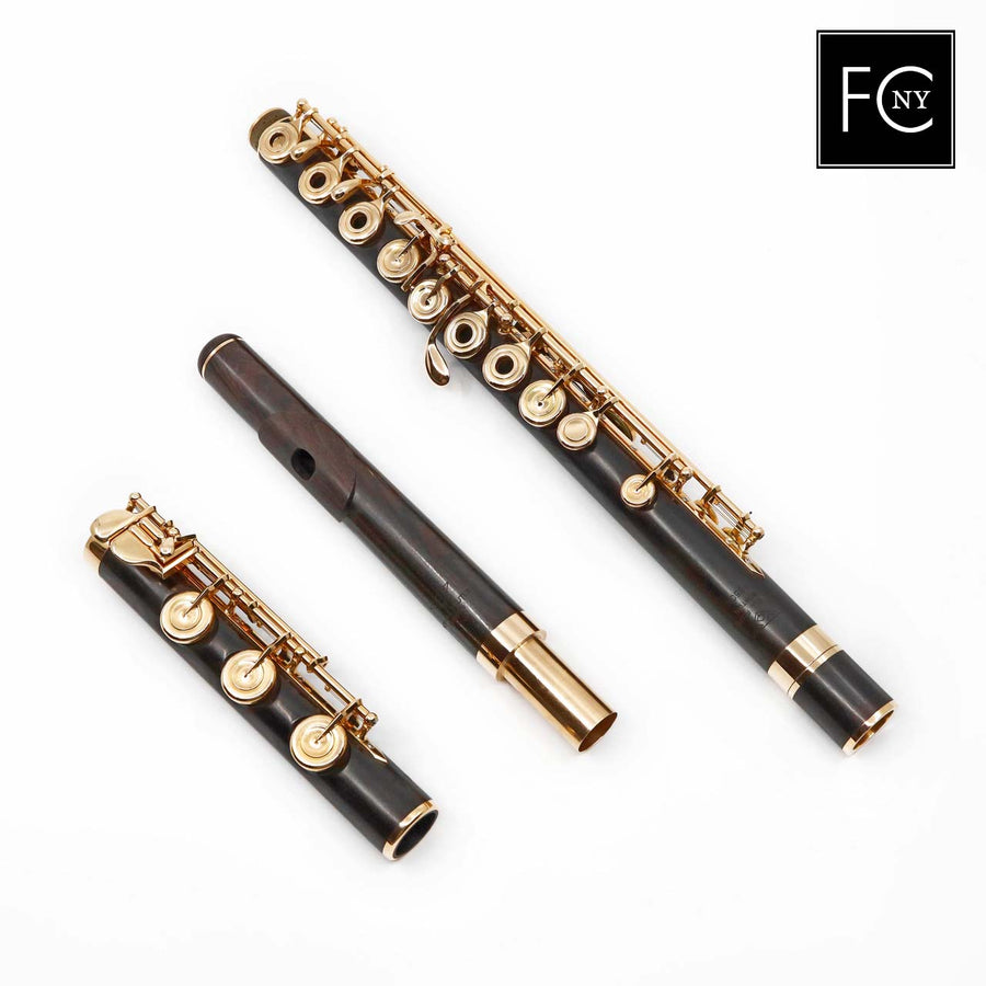 Verne Q. Powell Handmade Custom Flute in Grenadilla Wood with Gold Mechanism  New 