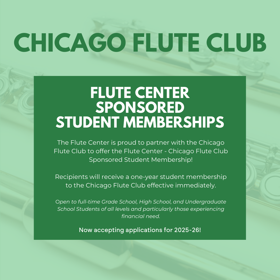 Chicago Flute Club - Membresía patrocinada por el Flute Center 2025-26