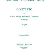Concierto para flauta en re mayor, Wq 13 - Urtext (Partitura completa)
