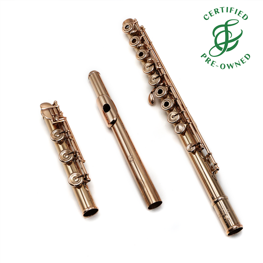 Brannen Custom #3233 - 9K gold flute, 14K gold tone holes and mechanism, inline G, B footjoint, 10K gold headjoint