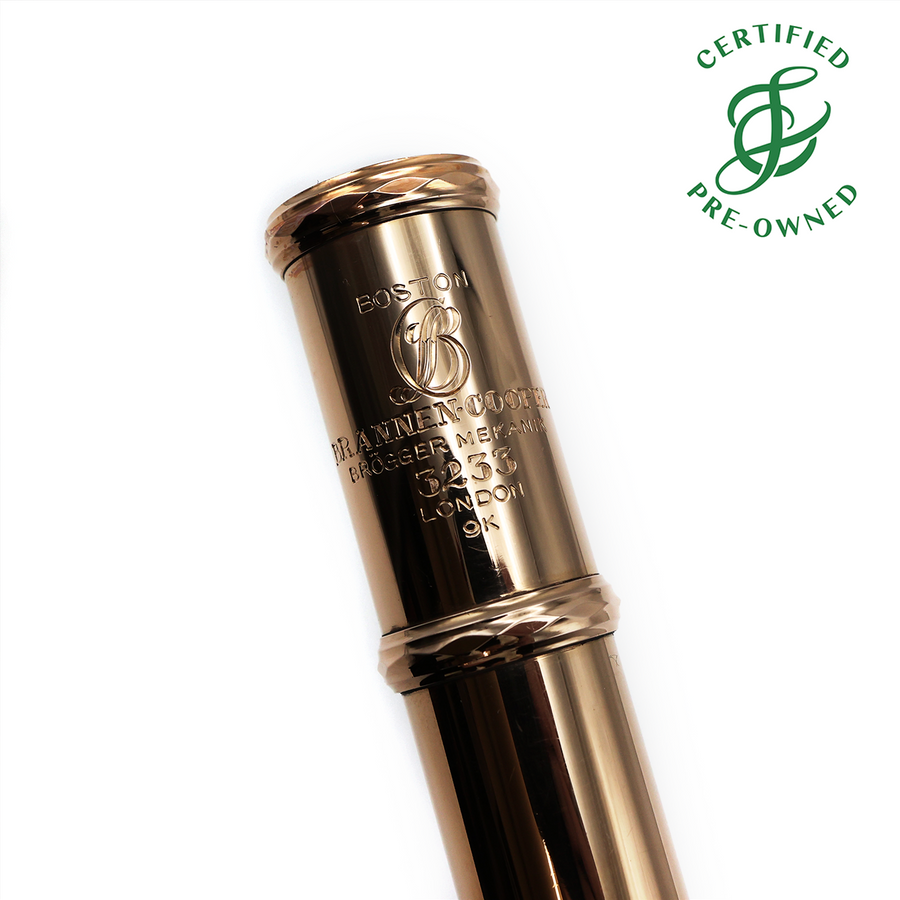Brannen Custom #3233 - 9K gold flute, 14K gold tone holes and mechanism, inline G, B footjoint, 10K gold headjoint