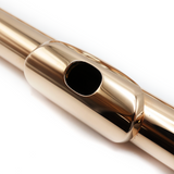 Flauta profesional Burkart n.° 10181: oro de 9 quilates sobre plata esterlina, llave de sol descentrada, llave de trino de do#, pie de si
