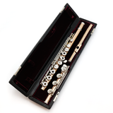 Flauta profesional Burkart n.° 10181: oro de 9 quilates sobre plata esterlina, llave de sol descentrada, llave de trino de do#, pie de si