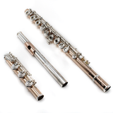 Burkart Professional Flute #10448 - 9K Gold Over Sterling Silver, Offset G, Split E Mechanism, C# Trill Key, D# Roller, B Footjoint, Pure Silver Headjoint, 14K Gold Lip Plate, Platinum Riser