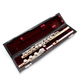 Burkart Professional Flute #10448 - 9K Gold Over Sterling Silver, Offset G, Split E Mechanism, C# Trill Key, D# Roller, B Footjoint, Pure Silver Headjoint, 14K Gold Lip Plate, Platinum Riser