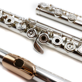 Burkart Elite #586 - Pure silver (.998), offset G, extended G# lever, C# trill, D# roller, B footjoint, 14K gold lip plate and riser