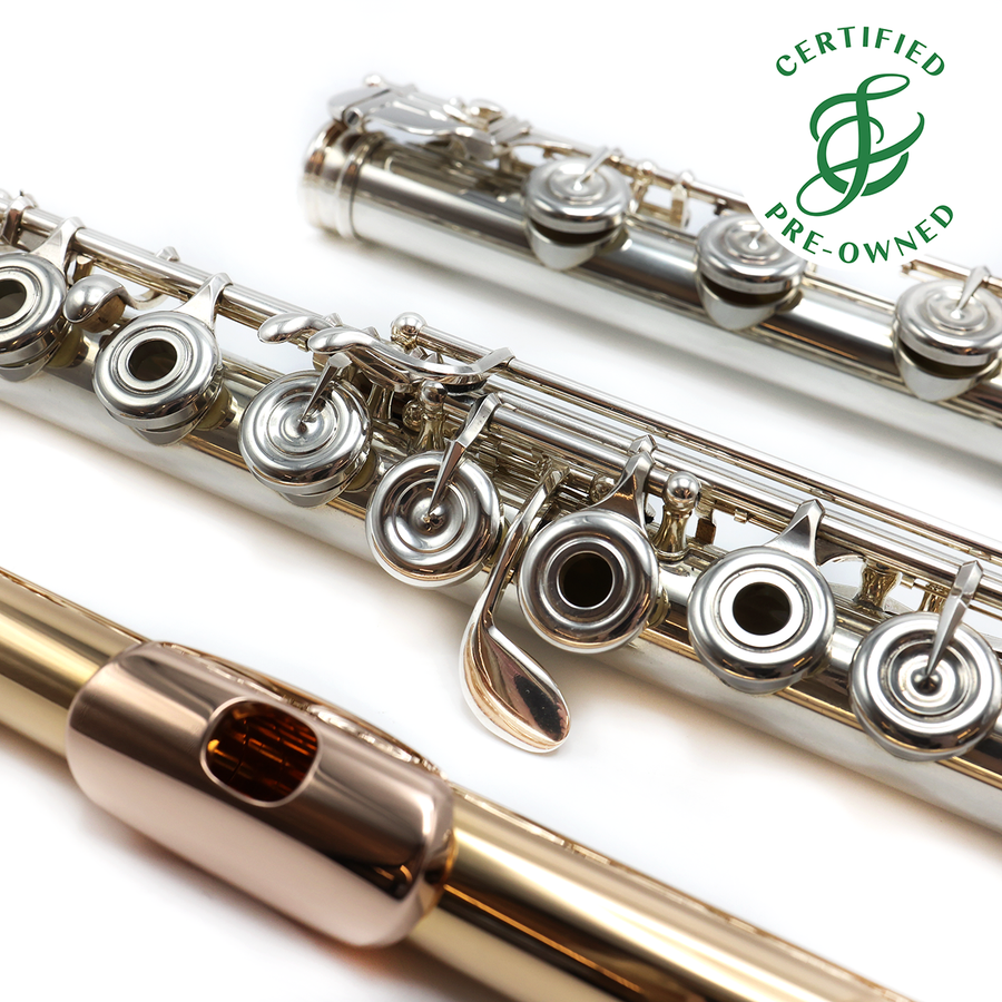 Burkart Elite #642 - Sterling silver flute, Offset G, C# trill key, D# roller, B footjoint, 19.5K gold headjoint