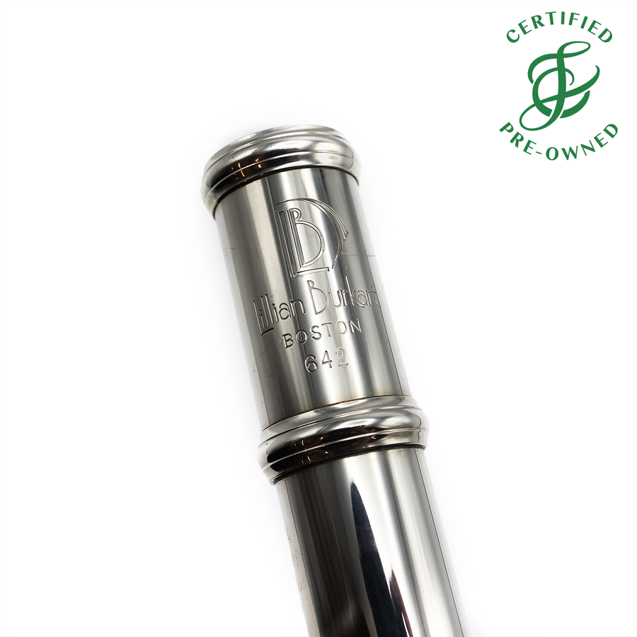 Burkart Elite #642 - Sterling silver flute, Offset G, C# trill key, D# roller, B footjoint, 19.5K gold headjoint