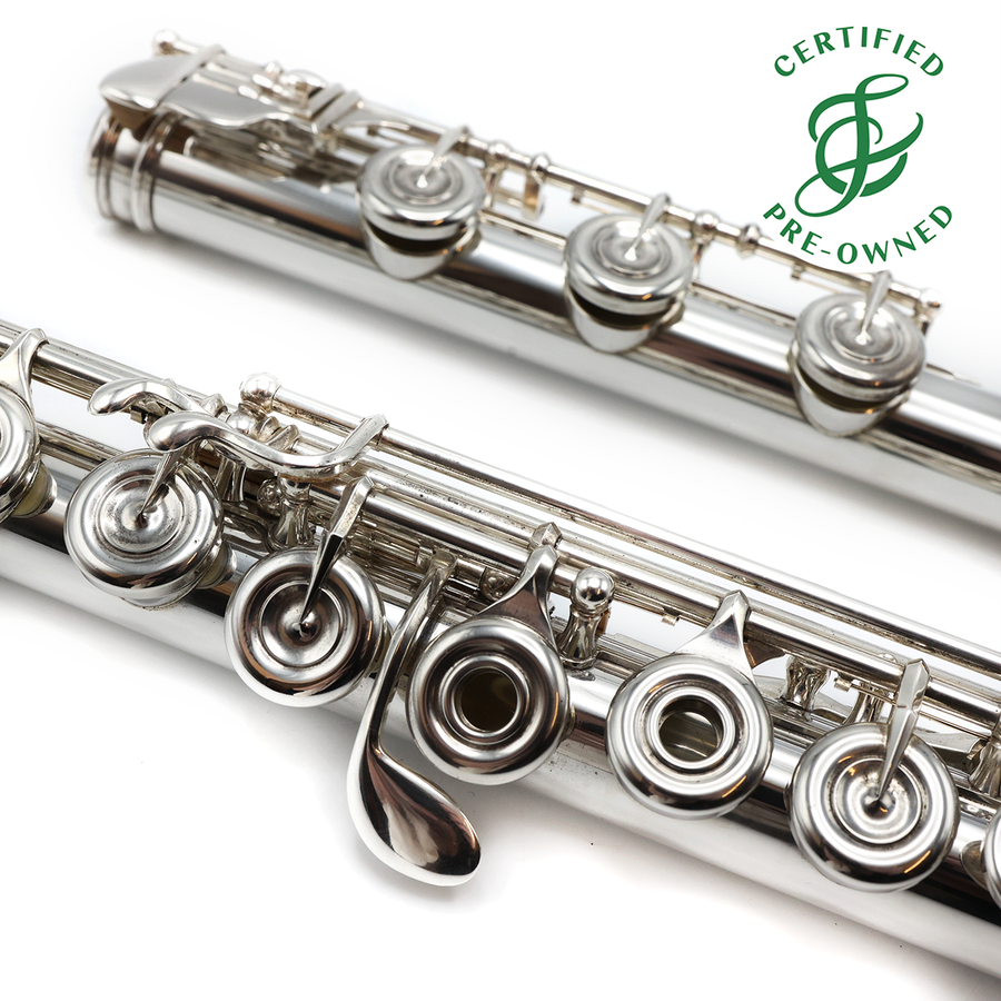 Burkart Elite #756 - Sterling silver flute, offset G, C# trill key, B foojoint, heavy wall, no headjoint