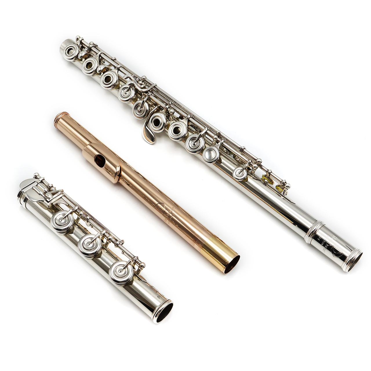 Burkart Elite Flute #804 - 5/95 Platinum Enhanced Silver, Offset G, C# Trill Key, D# Roller, B Footjoint, 14K Gold Headjoint