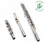 Burkart Elite #105 - Sterling Silver Flute, inline G, C# trill key, B footjoint, 14K gold lip plate and riser