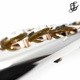 Lillian Burkart "Elite Model" Flute in .998 Pure Silver with 14K gold tone holes and rings (New)