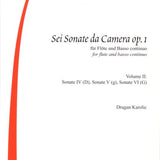 Six Sonatas for Flute and Basso Continuo, Op1. Vol 2