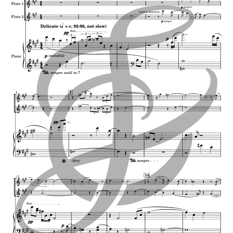 Jacaranda bleu (deux flûtes et piano)