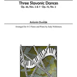 Three Slavonic Dances: Op. 46, No. 2 & 7, Op. 72, No. 2 (4 Flutes and Piano)