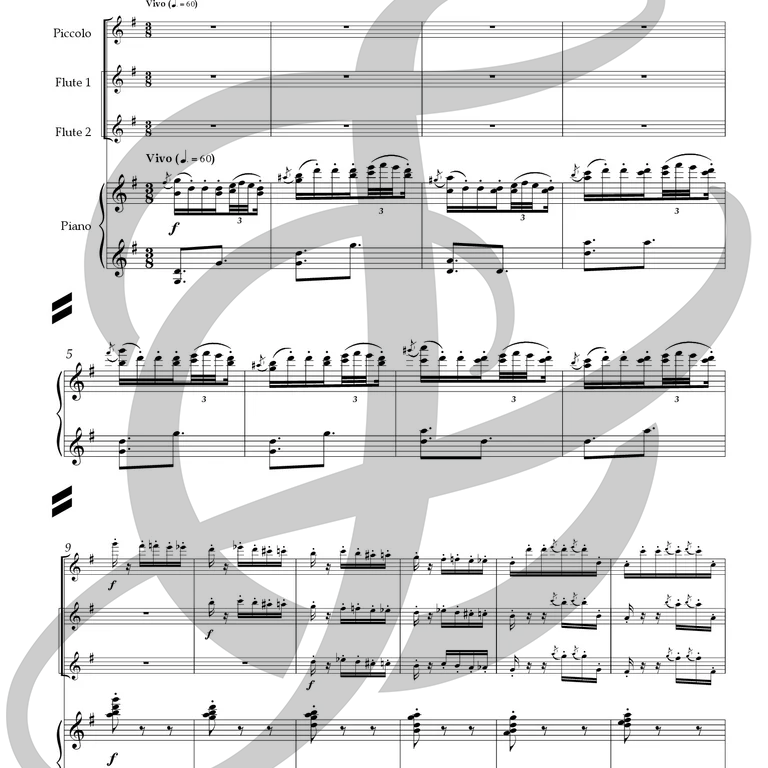 Pinsons (Piccolo, Deux flûtes et Piano)