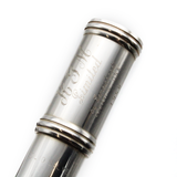 Gemeinhardt KGM Limited #1352 – Massives Silberrohr, Inline-G-, B-Fußstück, gravierte, vergoldete Lippenplatte, goldener Steigrohr