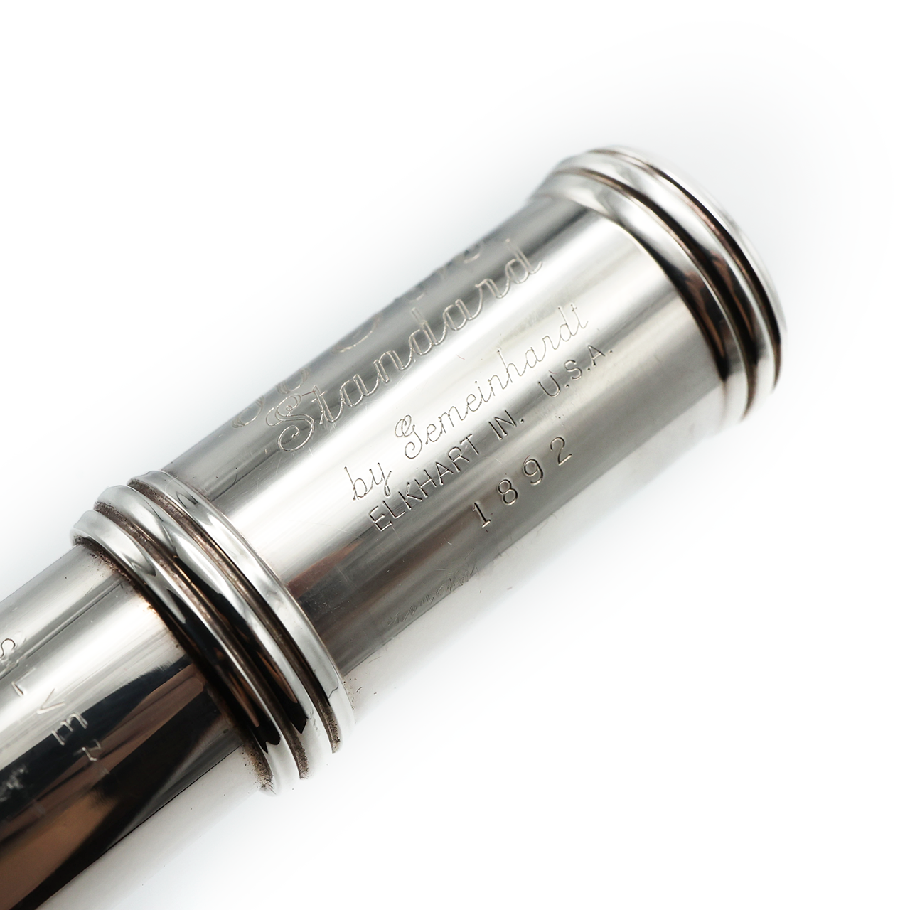 Gemeinhardt KGM Standard Flute #1892 - Solid Silver Tubing, Inline G, B Footjoint, Gold Plated Lip Plate, Gold Riser