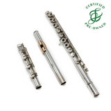 Haynes Custom #41095 - Coin silver, inline G, B footjoint, 14K gold lip plate and riser
