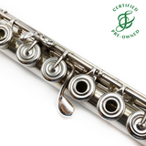 Haynes Custom #41095 - Coin silver, inline G, B footjoint, 14K gold lip plate and riser