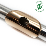 Haynes Custom #41095 - Coin silver, inline G, B footjoint, 14K gold lip plate and riser