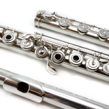 Haynes Custom #52363 - Coin silver, offset G, C# Trill key, D# roller, B footjoint, 18k white gold riser