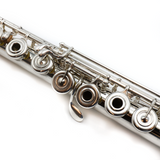 Haynes Custom #52363 - Coin silver, offset G, C# Trill key, D# roller, B footjoint, 18k white gold riser