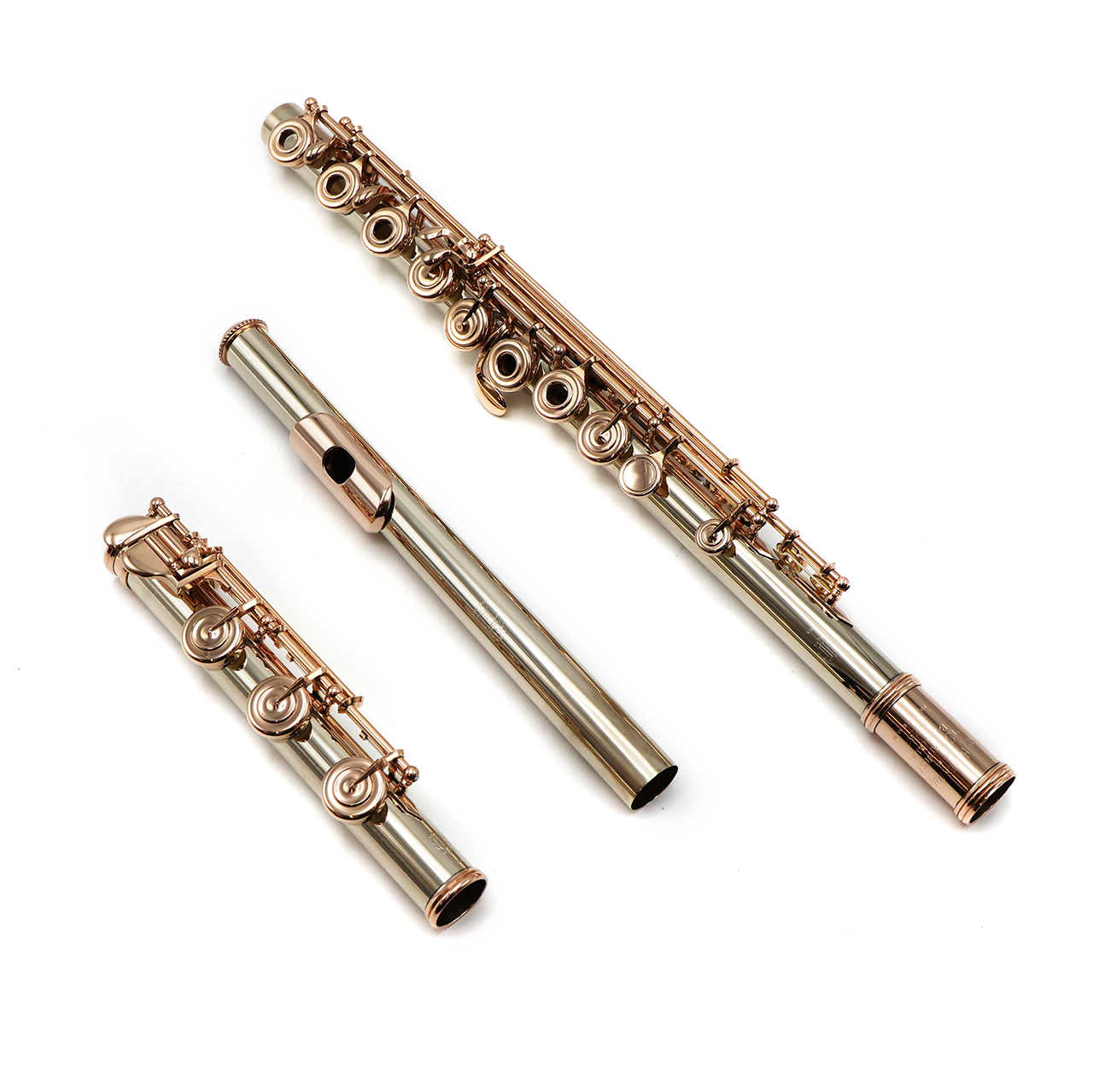 Haynes Custom #53730 - 14K white gold, offset G, C# trill key, B footjoint