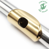 Lamberson Headjoint #ULAMG231 - Silver headjoint, 14K gold lip plate and riser