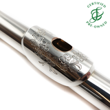 Landell Headjoint #406 - Sterling silver, 14K gold riser, engraved lip plate