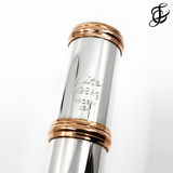 Lillian Burkart "Elite Model" Flute in .998 Pure Silver with 14K gold tone holes and rings (New)