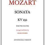 Sonate en duo, K. 292, version antiphonale (deux flûtes)