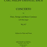 Flute Concerto in Bb major, Wq 167 - Urtext (Flute and Piano)