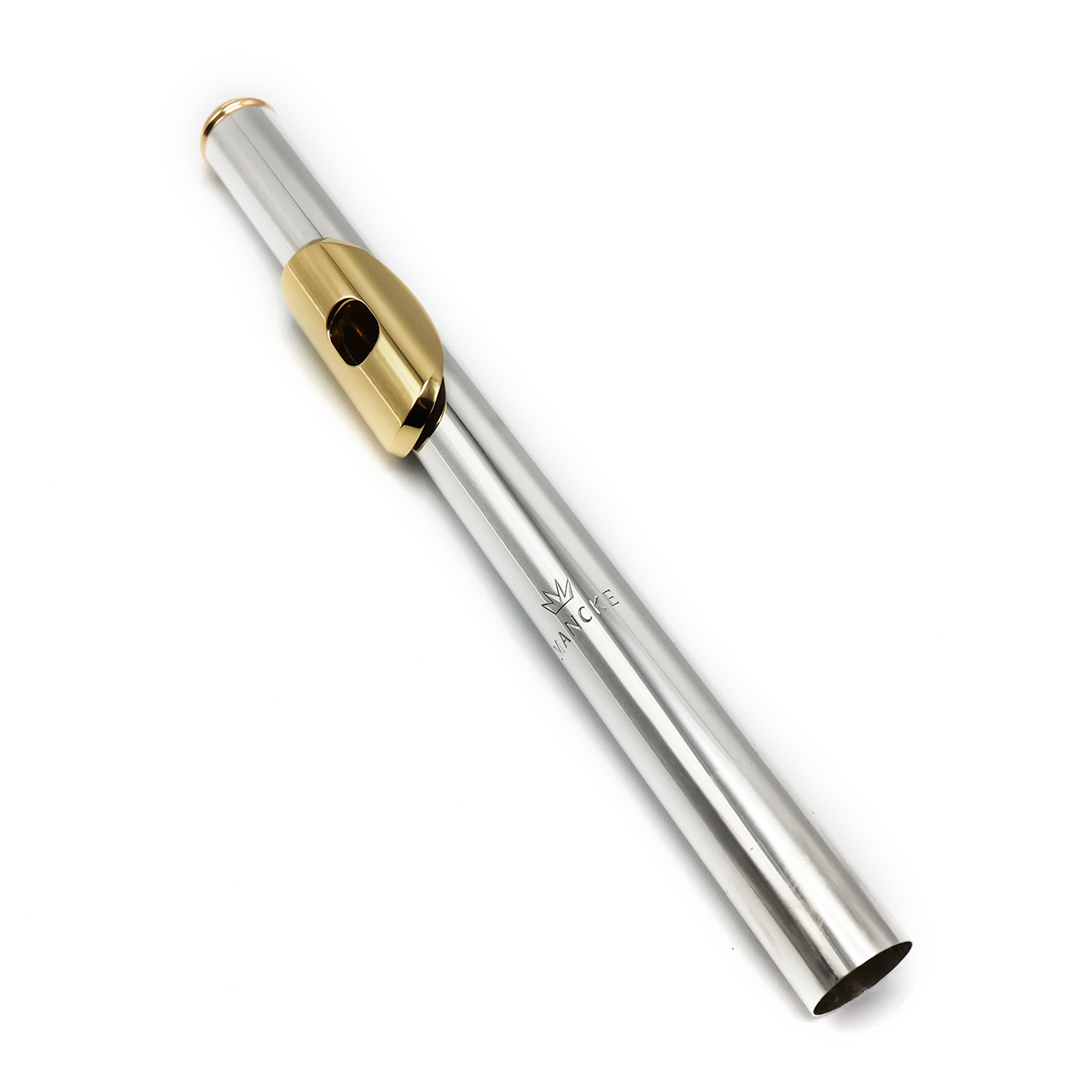 Mancke Headjoint #U-L35-002 - Sterling Silver, 21.5K Gold Lip Plate and Riser, 18K Gold Crown