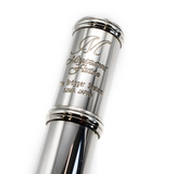 Miyazawa Custom 402 Flute #105108 - Sterling silver tubing, offset G, split E mechanism, C# trill key, D# roller, B footjoint, sterling silver Mancke headjoint with grenadilla lip plate and 14K gold riser