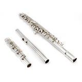 Miyazawa 402 n° 113461 - Tube en argent massif, sol décalé, mécanisme de mi divisé, clé de trille de do dièse, rouleau de ré dièse, patte de si