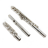 Miyazawa Cresta B #201063 - Britannia silver, offset G, split E mechanism, B footjoint, 14K gold toneholes, 14K gold riser