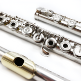 Muramatsu PTP #78975 - platinum-clad sterling silver, offset G, split E mechanism, B footjoint, sterling silver headjoint with gold plated lip plate and crown