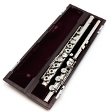 Muramatsu PTP #78975 - platinum-clad sterling silver, offset G, split E mechanism, B footjoint, sterling silver headjoint with gold plated lip plate and crown