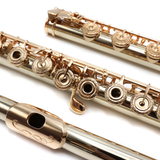 Nagahara #173 - 14K white gold, offset G, split E mechanism, B footjoint, engraved lip plate and keys